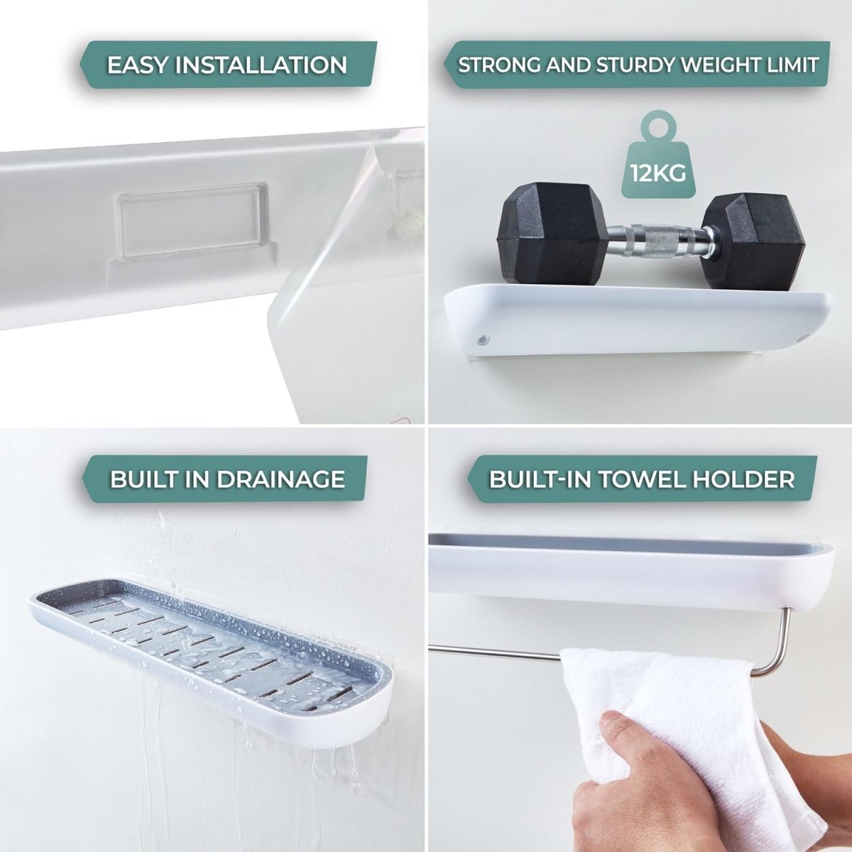 Barea™ - Space - Saving Shower Shelf for Easy Access - Evesbury