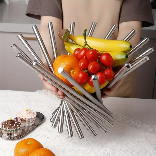 Nestelle™ – Elegant Stainless Steel Fruit Display Bowl (50% Off)