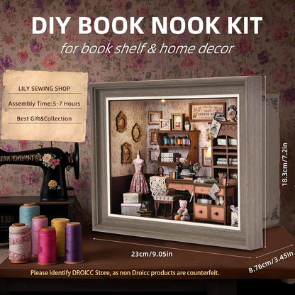 Nooklyn™ –  Lily's Sewing Shop Book Nook Kit (50% Off)