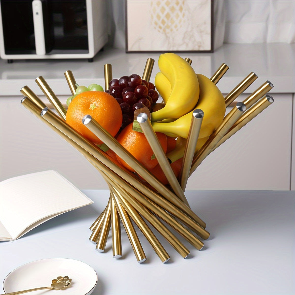 Nestelle™ – Elegant Stainless Steel Fruit Display Bowl (50% Off)