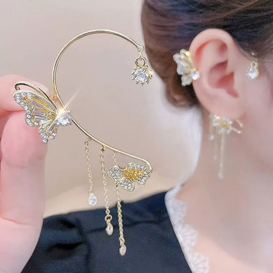 Aurelune™ – Butterfly and Flower Tassel Earrings (50% Off)