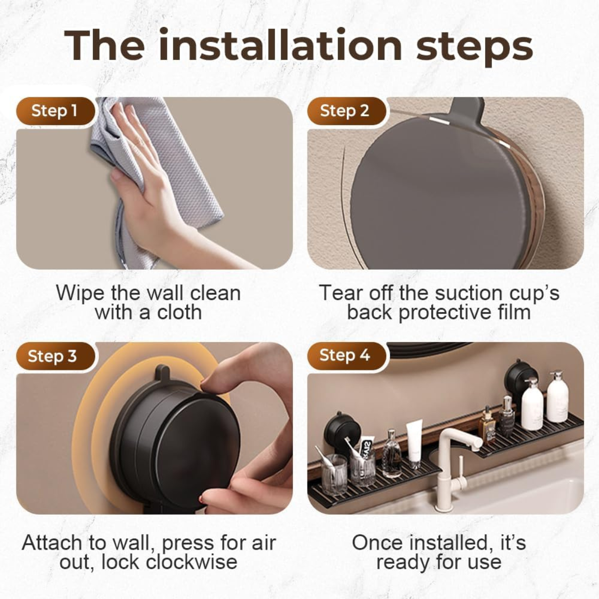 Tiera™ – Premium Walnut Wood Faucet Shelf (50% Off)