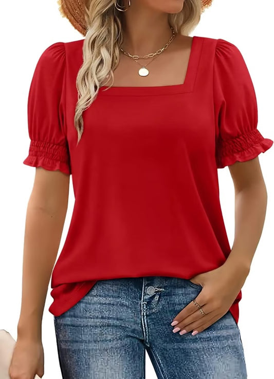 Easeen™ - Comfy, Covered & Square-Neck Top (50% Off)