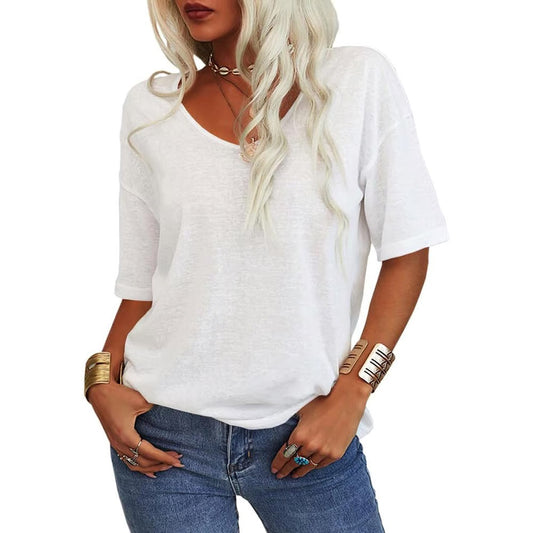 Easeen™ - Arm-Hiding V-Neck Tee for Everyday Ease (1+1 Free)