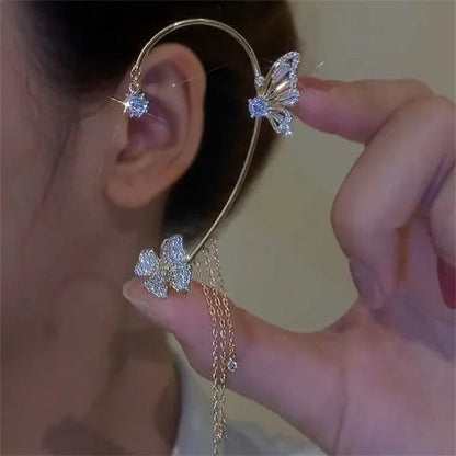 Aurelune™ – Butterfly and Flower Tassel Earrings (50% Off)