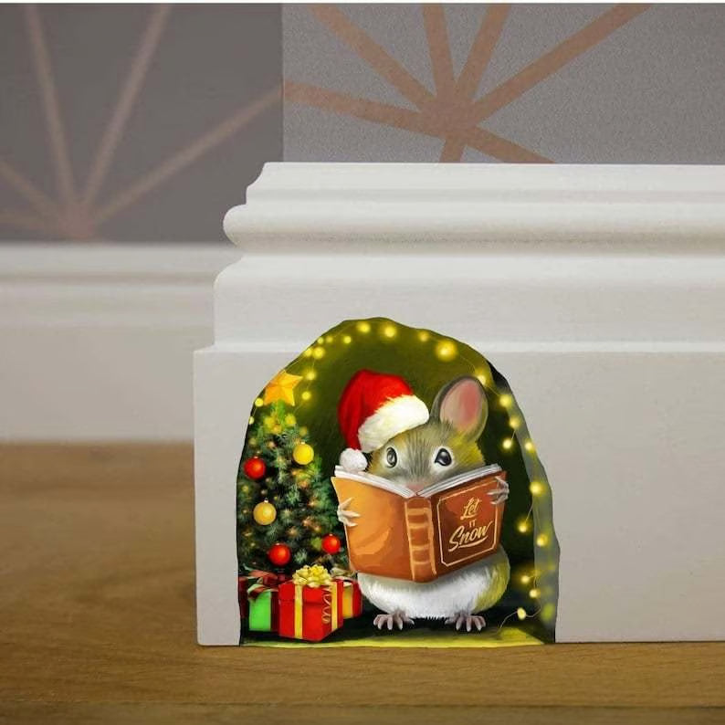 WhiskerWall™ – 5 Pcs Cartoon Mouse Hole Wall Sticker  (50% Off)