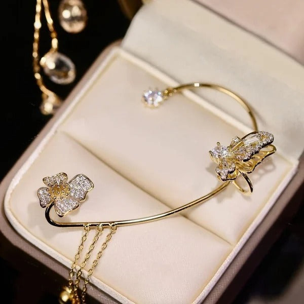 Aurelune™ – Butterfly and Flower Tassel Earrings (50% Off)
