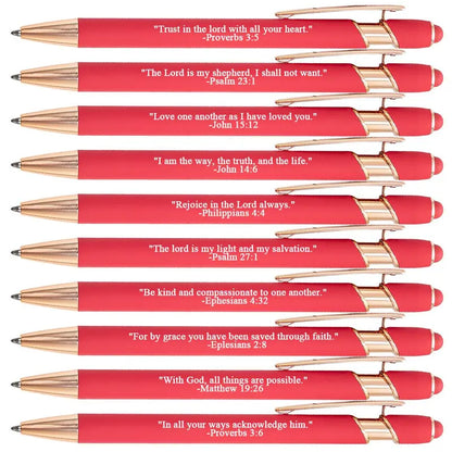 Inkria™ – 10 Pcs Bible Verse Pens with Stylus Tips  (50% Off)