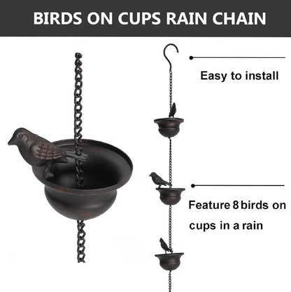 RainPerch™ – Bird Rain Chain for Garden Charm (50% Off)