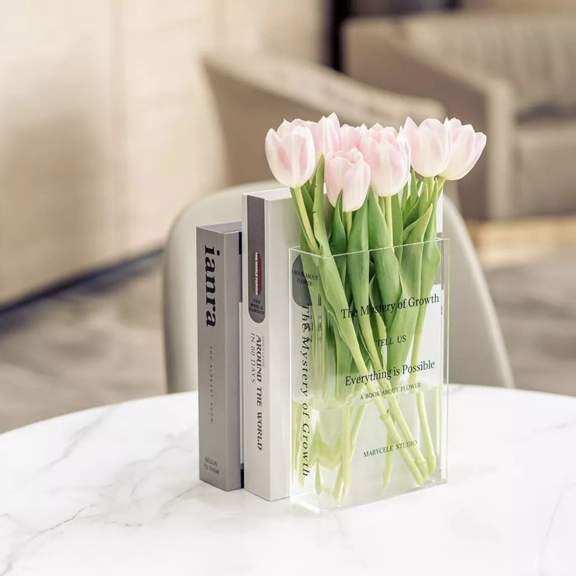 Florenza™ - Transparent Book Vase for Elegant Displays (50% Off)