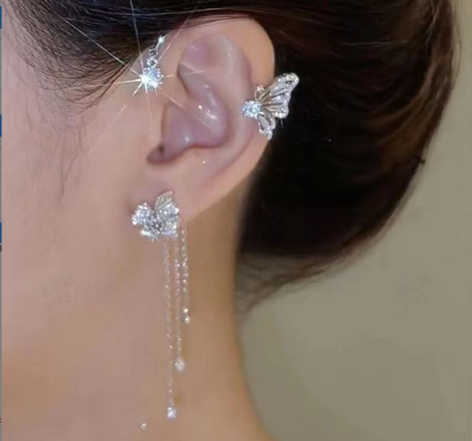 Aurelune™ – Butterfly and Flower Tassel Earrings (50% Off)